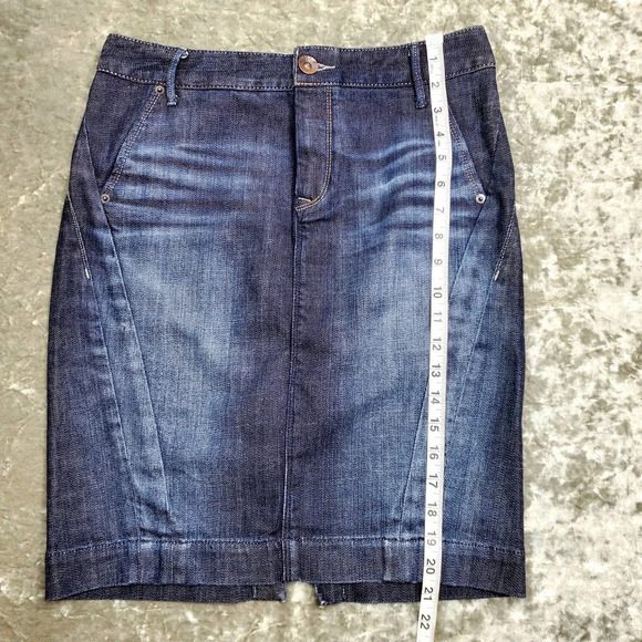 X2 Quality Denim Pencil Distressed Skirt - Picture 5 of 11